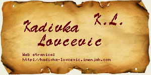 Kadivka Lovčević vizit kartica